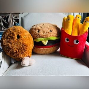 Burger Fries & Chicken Leg Meal Plushies. Great Father’s Day, all occasions gift